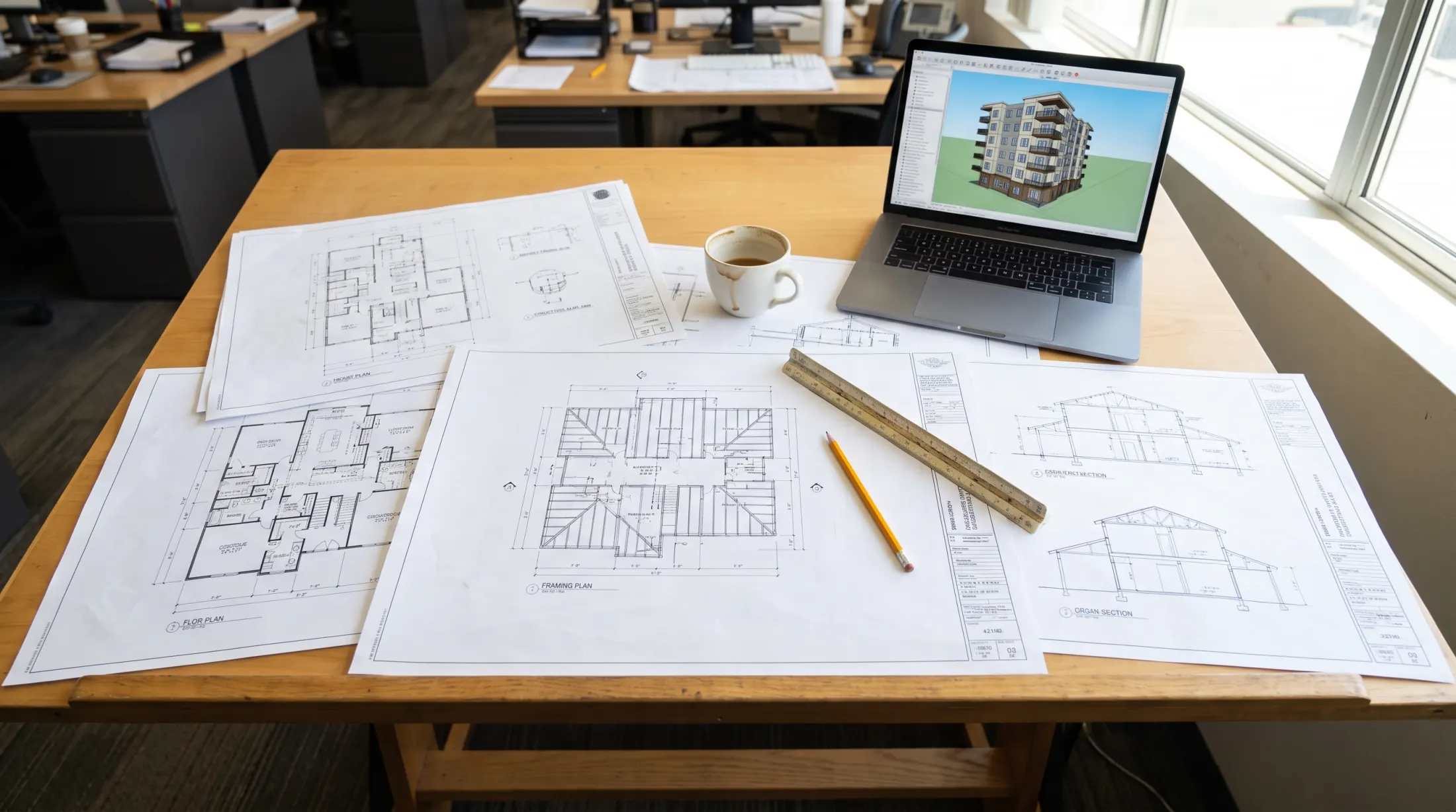 Architectural drawings and coordinated building plans