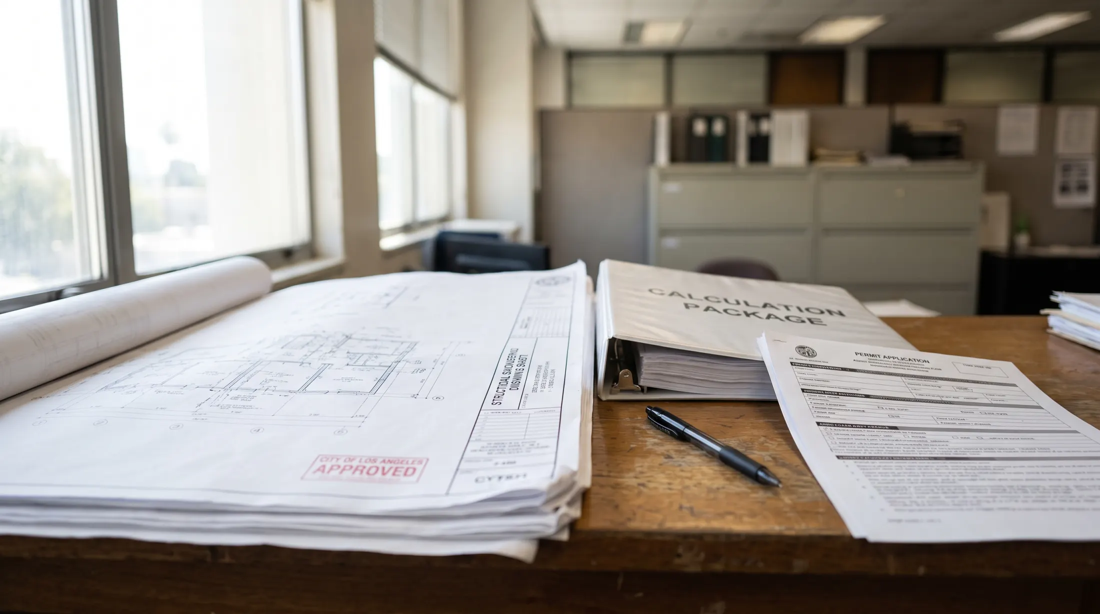Construction plans prepared for building permit review